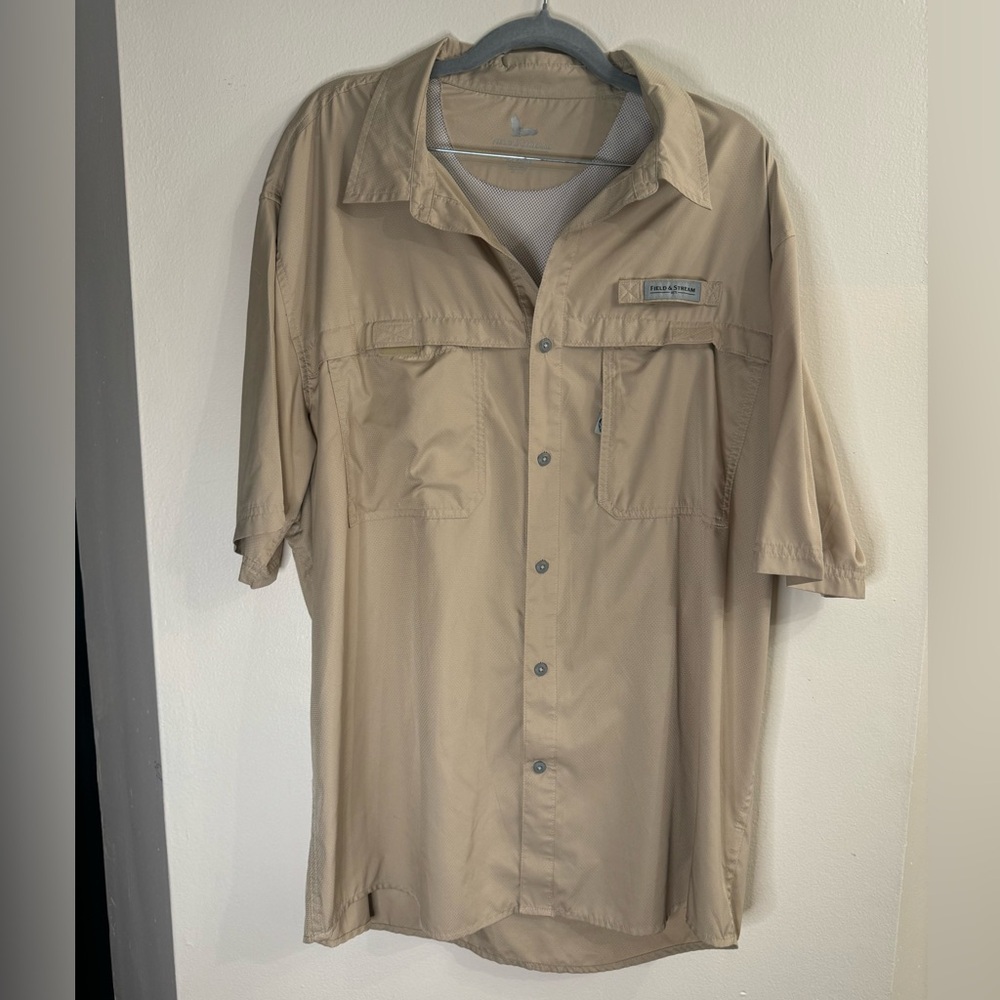 Field & Stream Mens Outdoor Fishing Hiking Short Sleeve Button Down Shirt XL